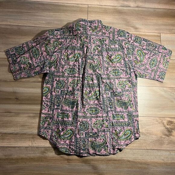 Vintage Bugle Boys Pink Paisley Pattern Buttonup Men XL - Picture 4 of 4